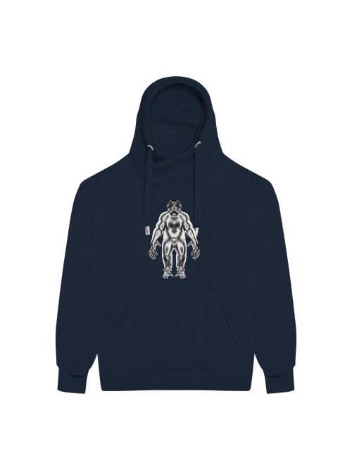 Cross Neck Hoodie - NFT - ApeTribe - MonoChrom - Stahl - 16 - 15